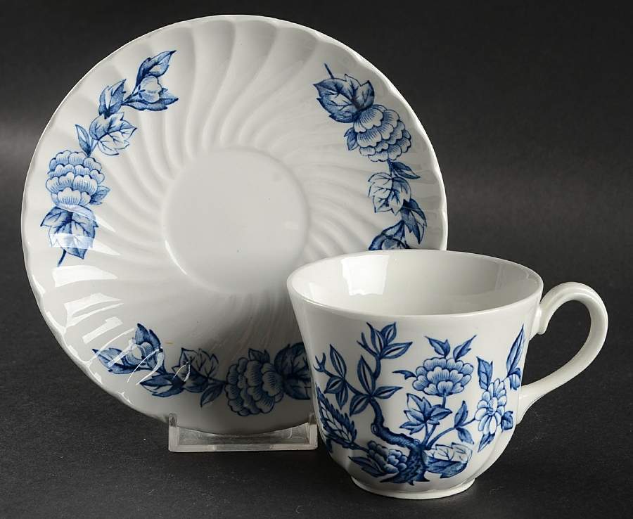 Indian Tree Blue Flat Cup & Saucer Set by Swinnertons-1