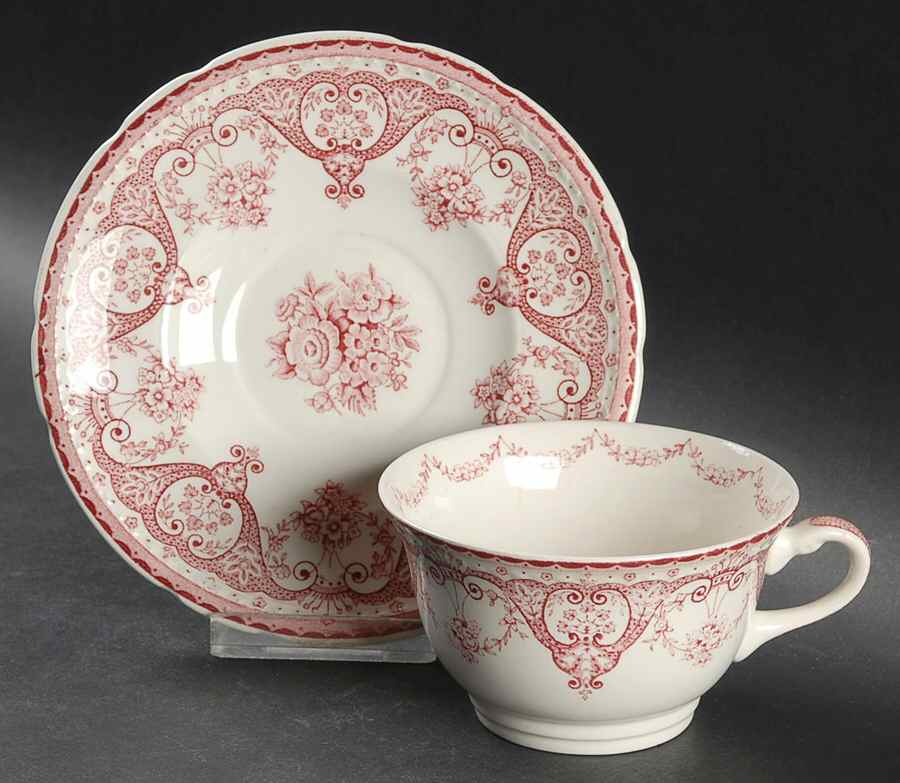 Kent Pink Footed Cup & Saucer Set by Swinnertons-1