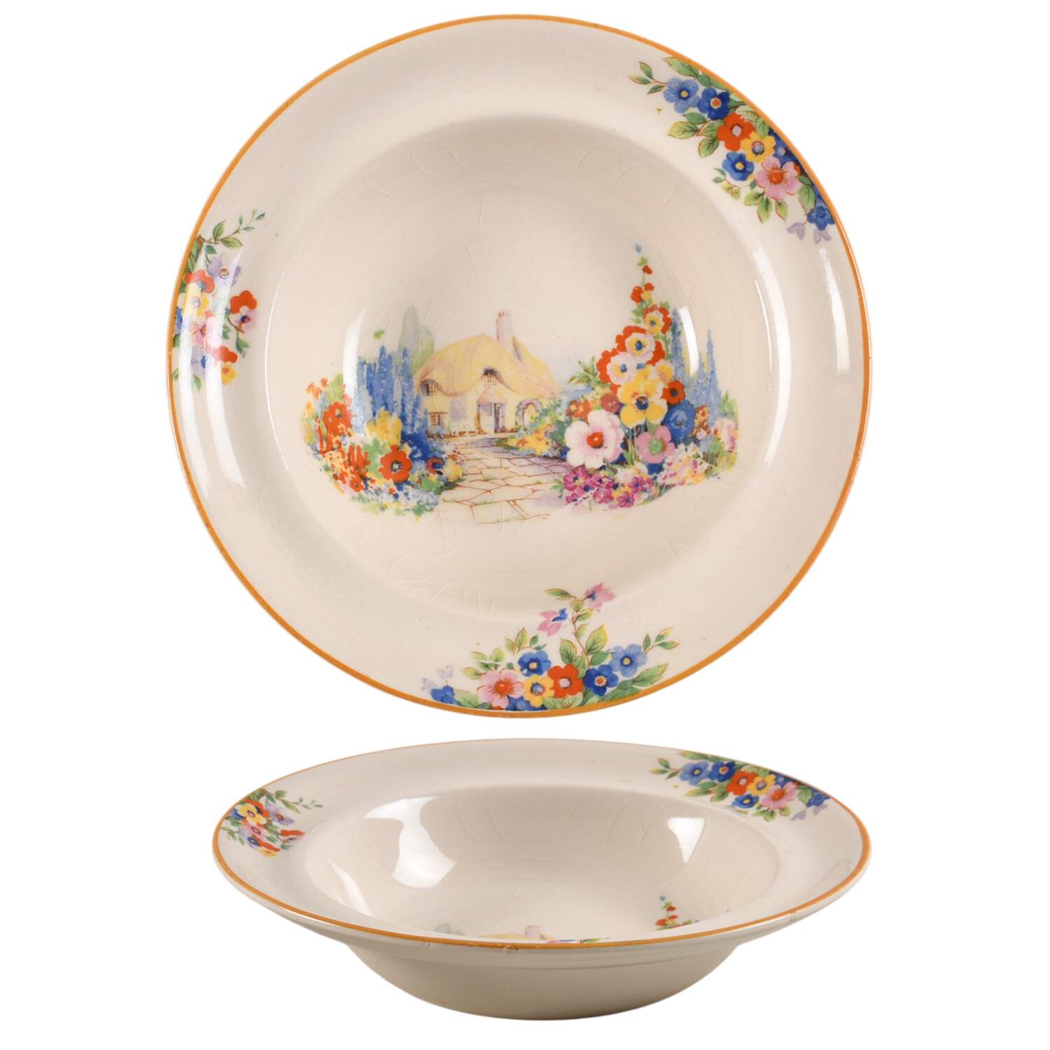 Old England Gardens Rim Cereal Bowl by Swinnertons-1