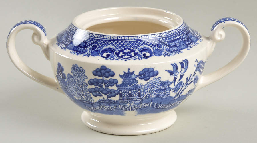 Old Willow Blue Sugar Bowl No Lid by Swinnertons-1