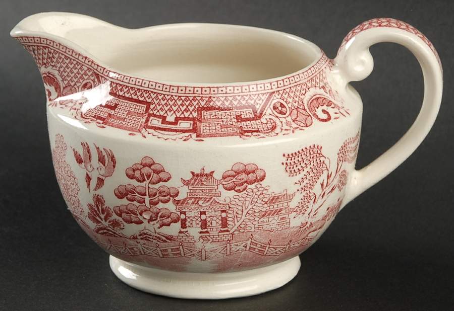 Old Willow Pink Creamer by Swinnertons-1