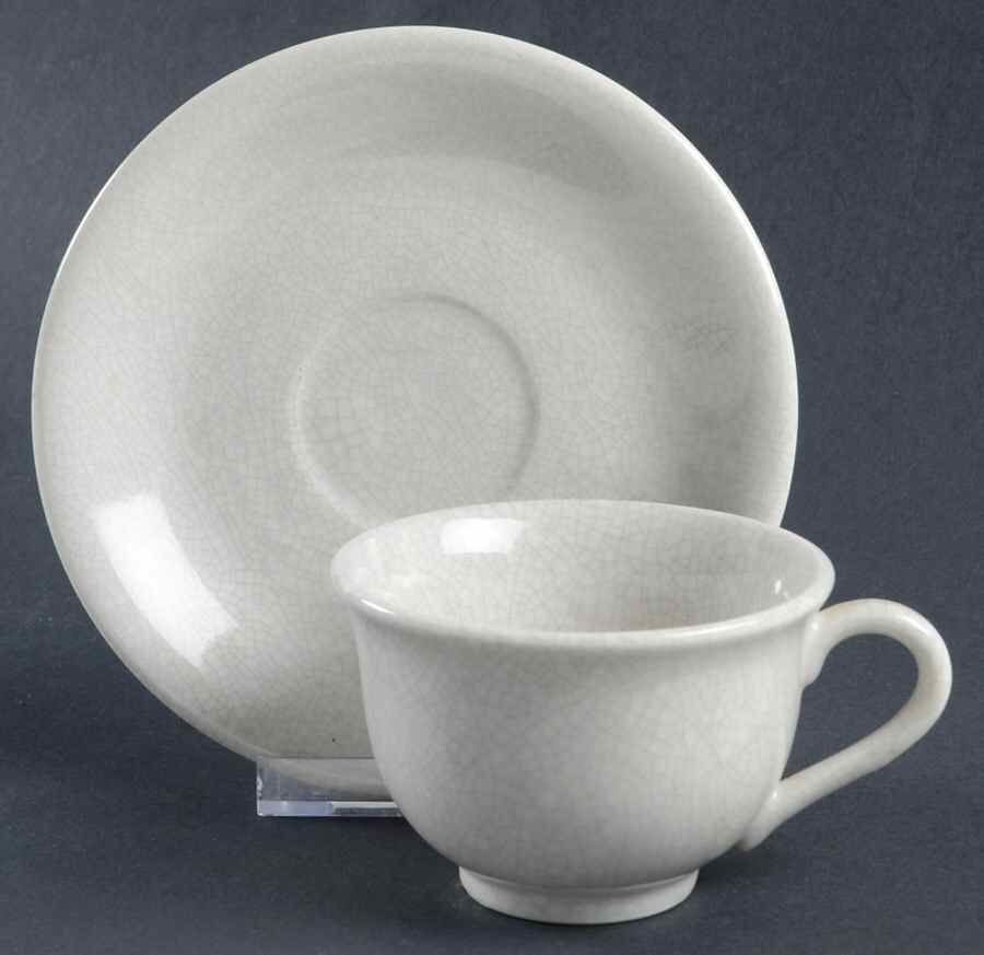 Crackle Smoke Footed Cup & Saucer Set by Swid Powell-1