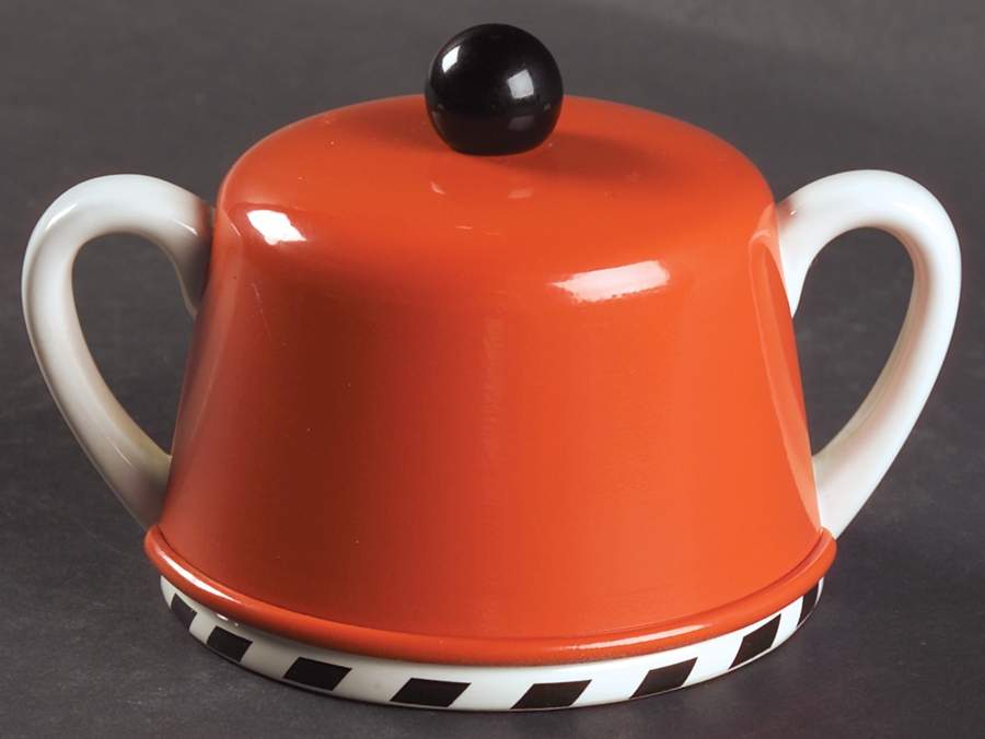 Drum Papaya Sugar Bowl & Metal Lid by Swid Powell-1
