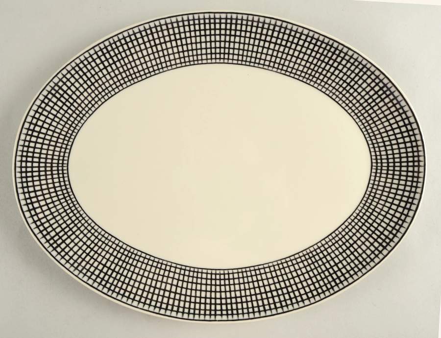 Graph Black 14" Oval Serving Platter by Swid Powell-1