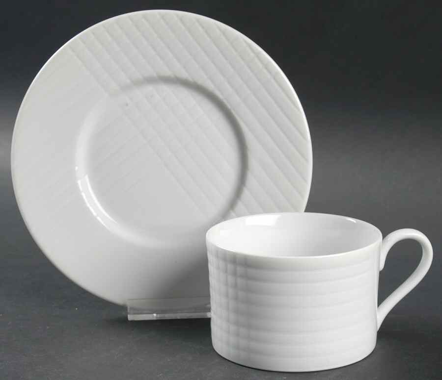 Meier Grid Flat Cup & Saucer Set by Swid Powell-1
