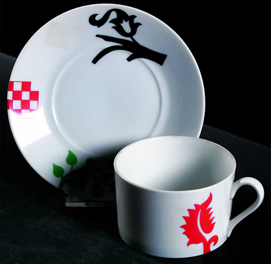 Renaissance Flat Cup & Saucer Set by Swid Powell-1