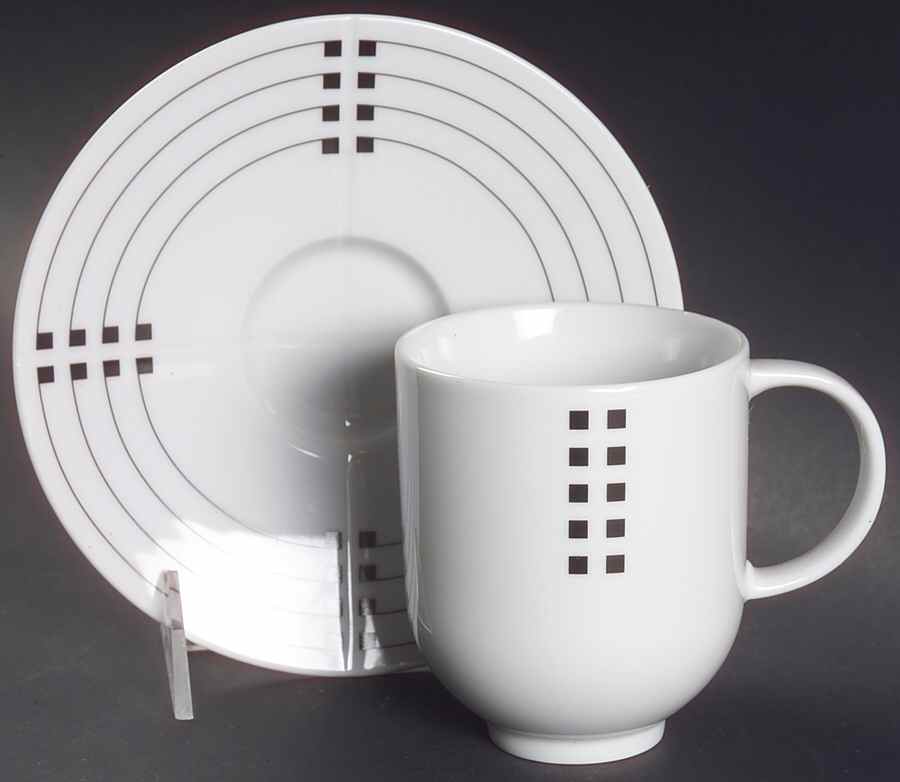 Signature Black Flat Cup & Saucer Set by Swid Powell-1