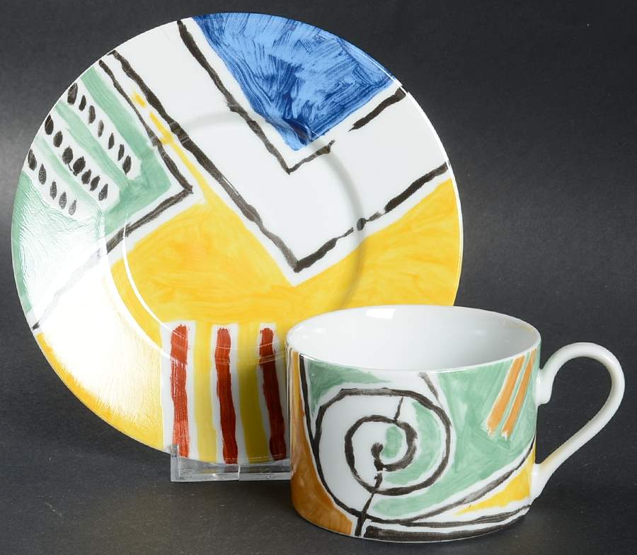 Toscana Flat Cup & Saucer Set by Swid Powell-1