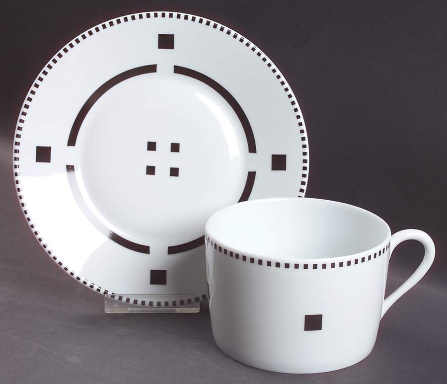 Tuxedo Black Oversized Cup & Saucer Set by Swid Powell-1