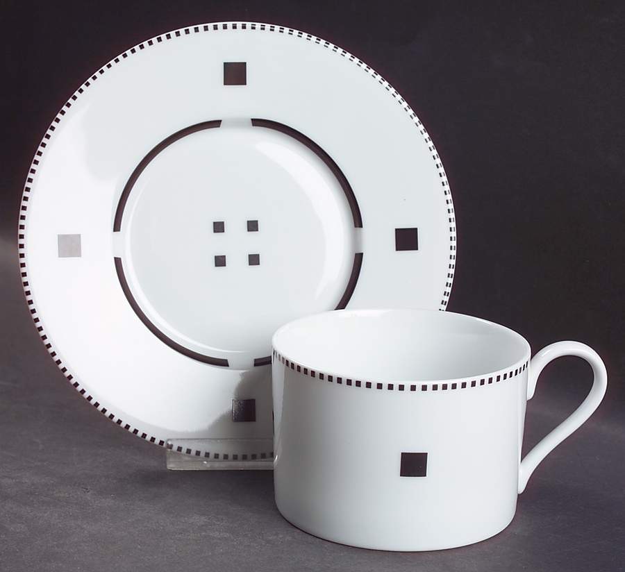 Tuxedo Black Flat Cup & Saucer Set by Swid Powell-1