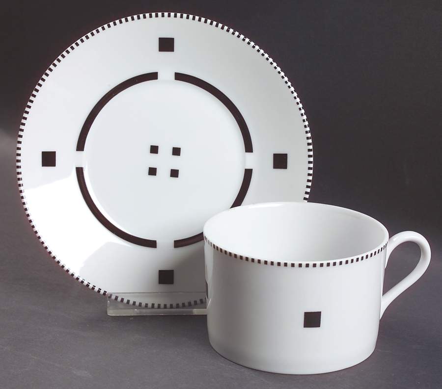 Tuxedo Black Flat Cup & Saucer Set by Swid Powell-1