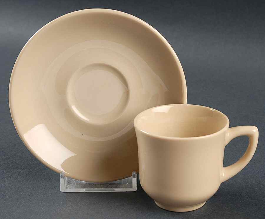Adobe (Restaurant, Smooth Border) Flat Demitasse Cup & Saucer Set by Syracuse-1