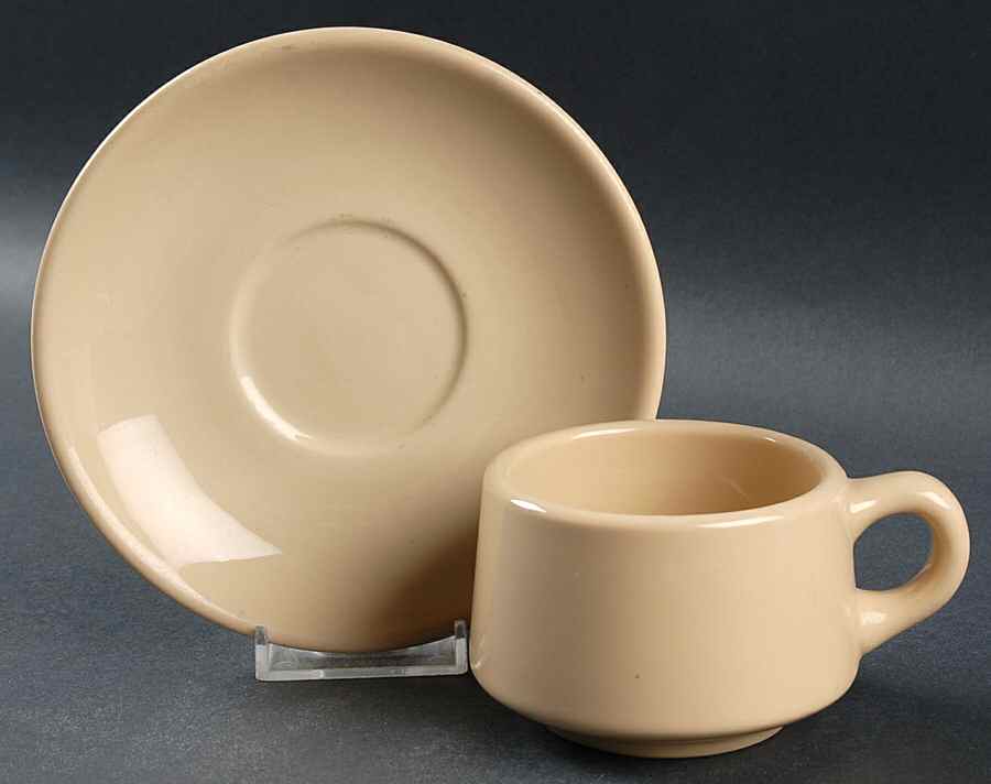 Adobe (Restaurant, Smooth Border) Flat Cup & Saucer Set by Syracuse-1