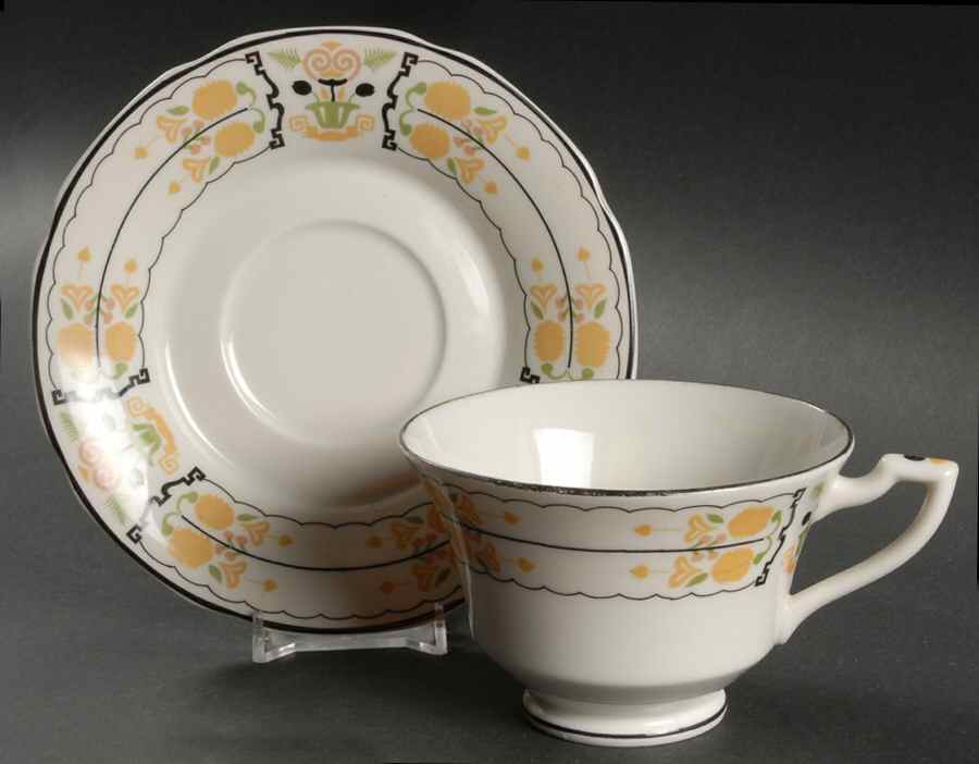 Alcora Footed Cup & Saucer Set by Syracuse-1