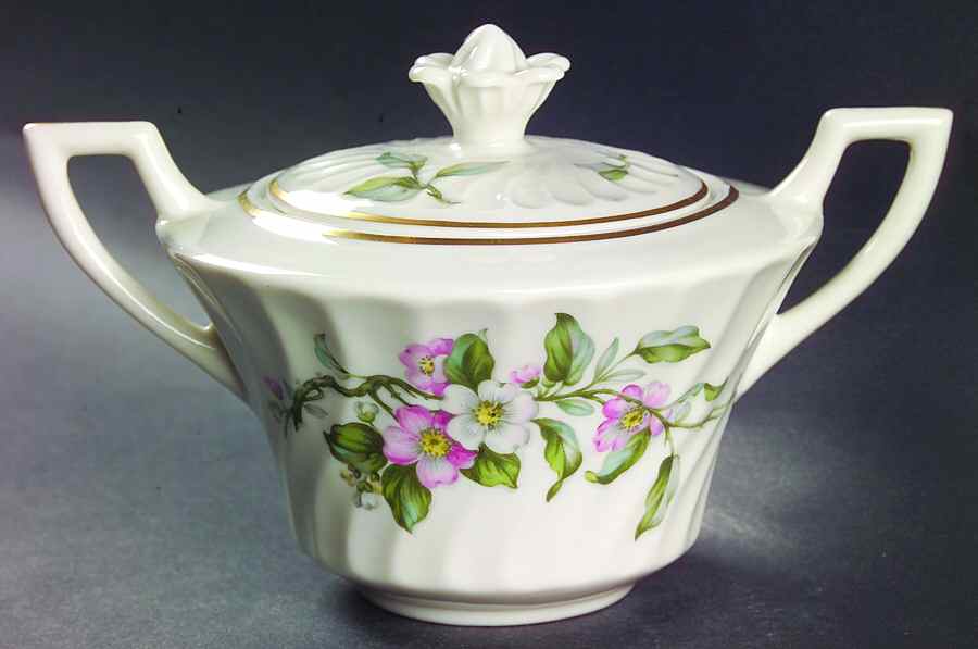 Apple Blossom Sugar Bowl & Lid by Syracuse-1