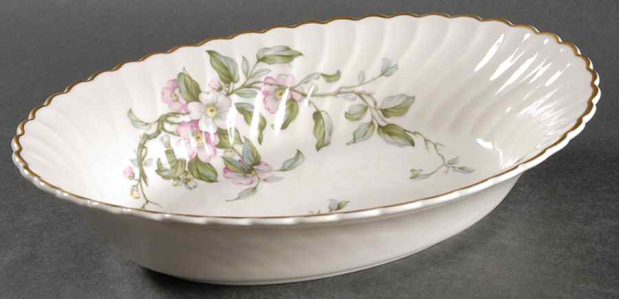 Apple Blossom 9" Oval Vegetable Bowl by Syracuse-1