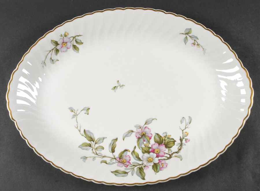 Apple Blossom 16" Oval Serving Platter by Syracuse-1