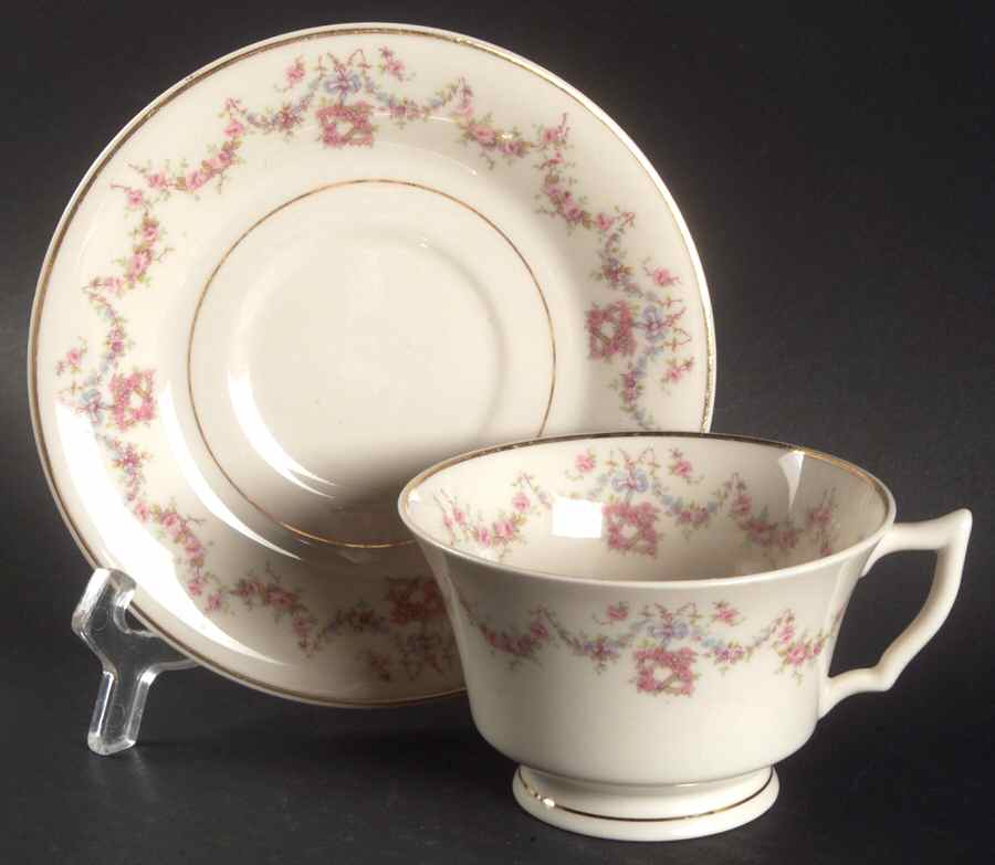 Arcadia Footed Cup & Saucer Set by Syracuse-1