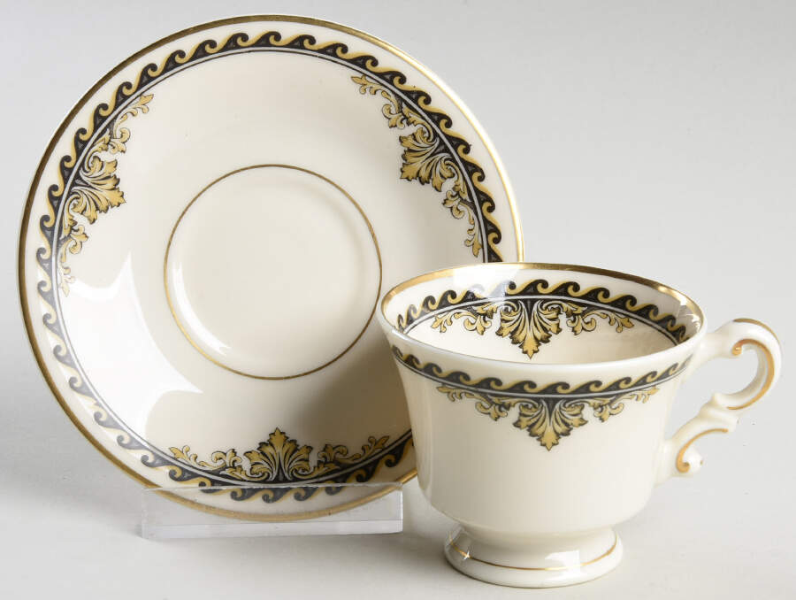 Athena Footed Demitasse Cup & Saucer Set by Syracuse-1