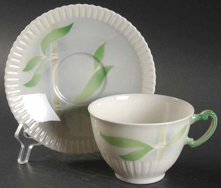 Bamboo Flat Cup & Saucer Set by Syracuse-1