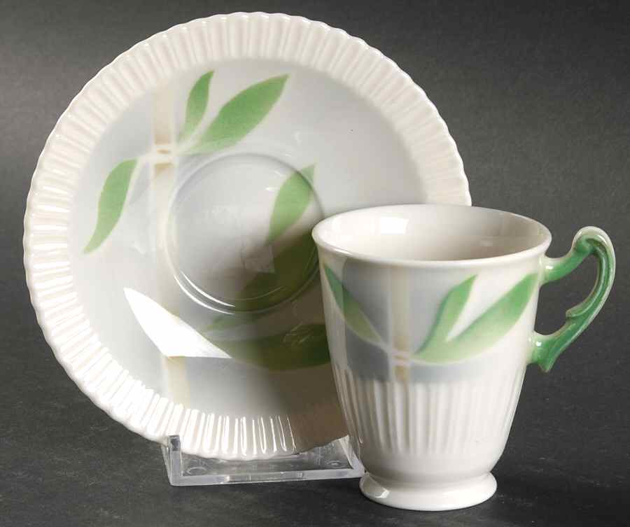 Bamboo Footed Demitasse Cup & Saucer Set by Syracuse-1