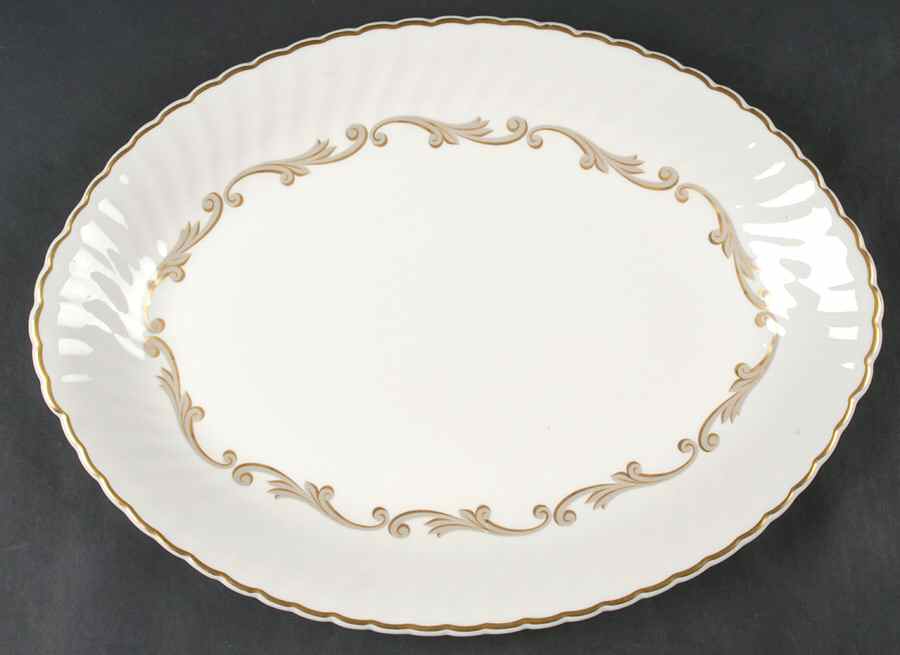 Baroque Gray 16" Oval Serving Platter by Syracuse-1