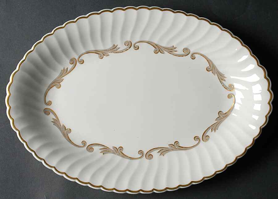 Baroque Gray 14" Oval Serving Platter by Syracuse-1
