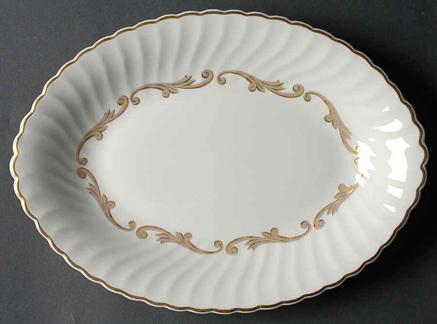 Baroque Gray 11" Oval Serving Platter by Syracuse-1