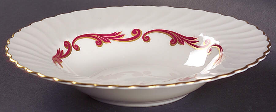Baroque Maroon Rim Soup Bowl by Syracuse-1