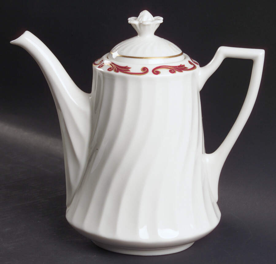 Baroque Maroon Coffee Pot & Lid by Syracuse-1