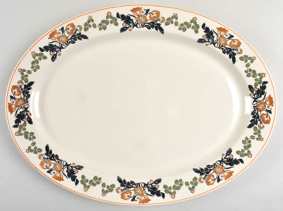 Berkshire (Orange Flowers) 16" Oval Serving Platter by Syracuse-1