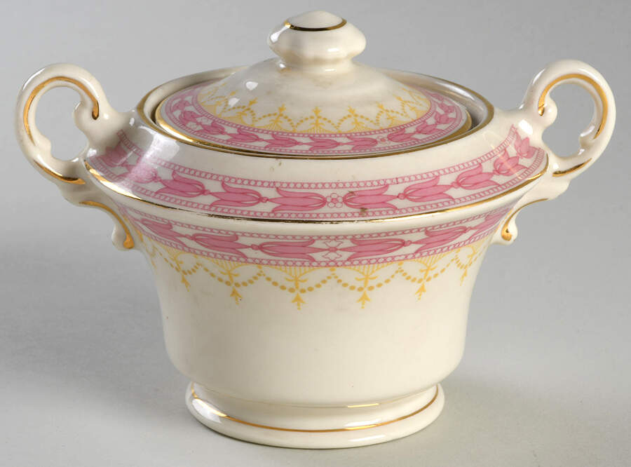 Betsy Ross Pink Sugar Bowl & Lid by Syracuse-1