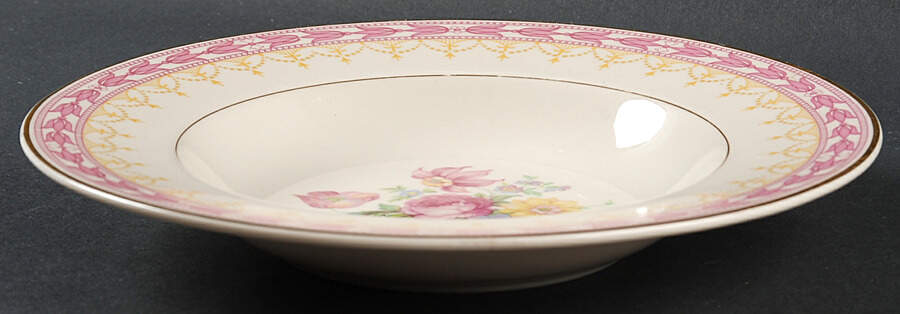 Betsy Ross Pink Rim Soup Bowl by Syracuse-1