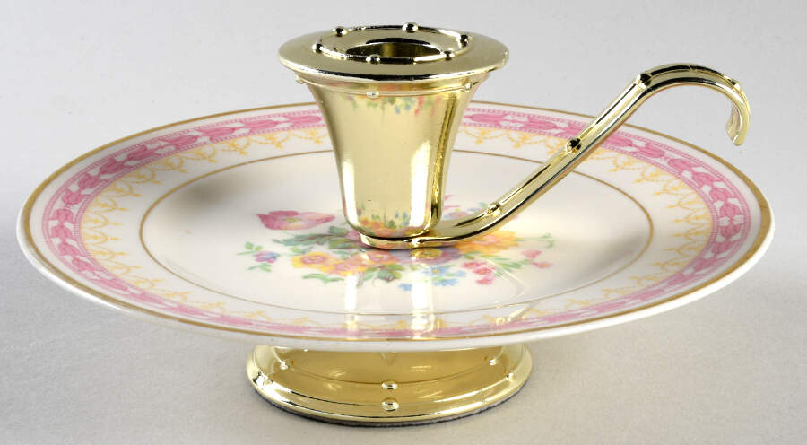 Betsy Ross Pink 3"- 3 1/4" Candleholder (BB) HC by Syracuse-1