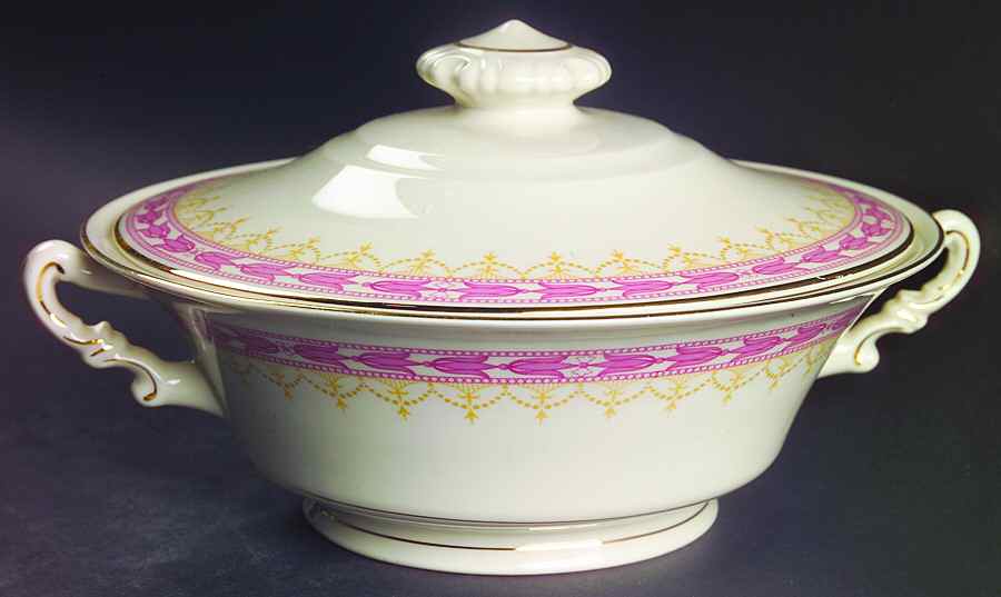 Betsy Ross Pink Round Covered Vegetable by Syracuse-1