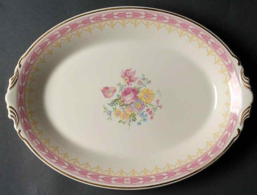 Betsy Ross Pink 14" Oval Serving Platter by Syracuse-1