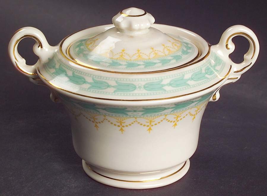 Betsy Ross Turquoise Sugar Bowl & Lid by Syracuse-1