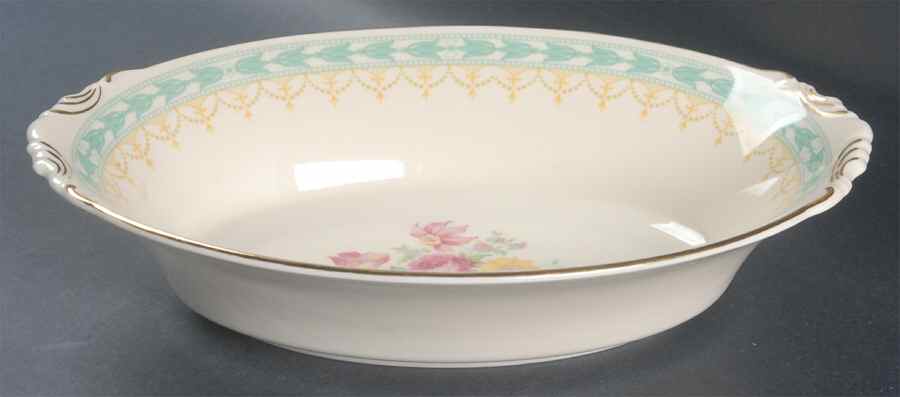 Betsy Ross Turquoise 10" Oval Vegetable Bowl by Syracuse-1