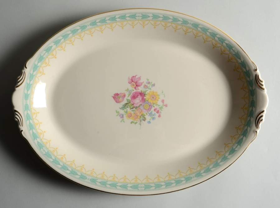 Betsy Ross Turquoise 16" Oval Serving Platter by Syracuse-1