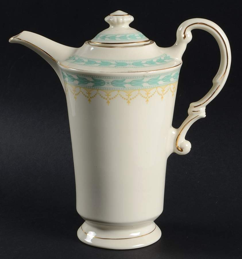 Betsy Ross Turquoise Coffee Pot & Lid by Syracuse-1