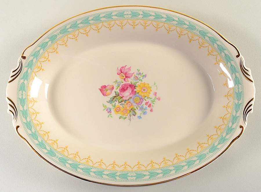 Betsy Ross Turquoise 12" Oval Serving Platter by Syracuse-1
