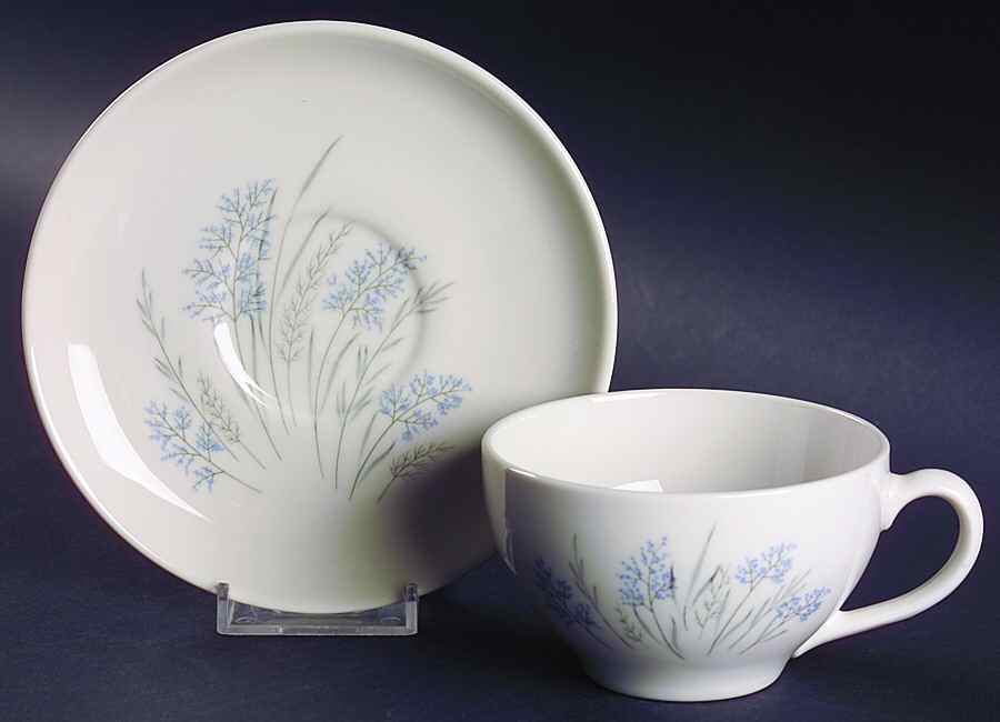 Blue Grass Flat Cup & Saucer Set by Syracuse-1