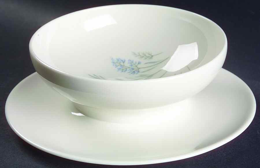 Blue Grass Gravy Boat with Attached Underplate by Syracuse-1
