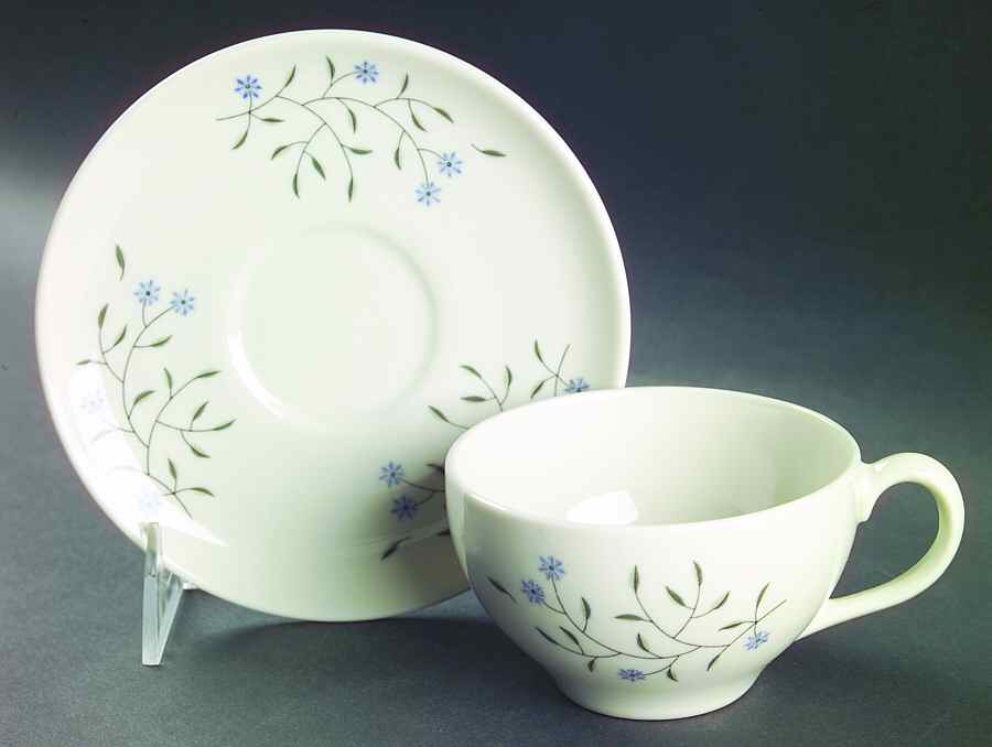 Blue Mist Flat Cup & Saucer Set by Syracuse-1