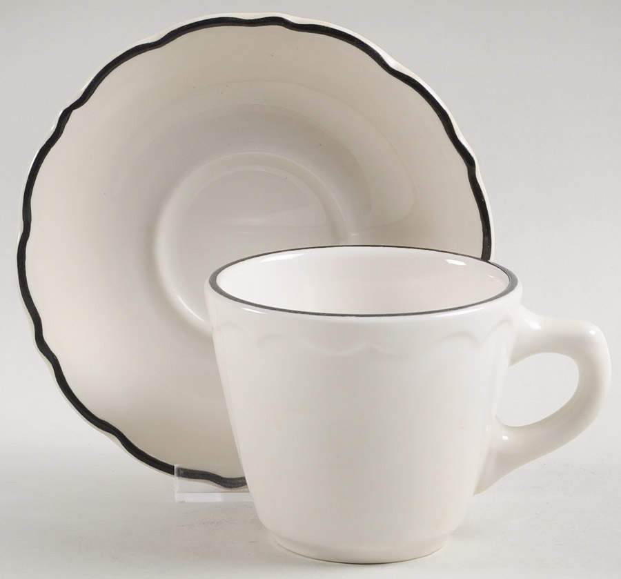 Black Platinum Flat Cup & Saucer Set by Syracuse-1