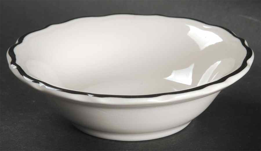 Black Platinum Rim Fruit/Dessert (Sauce) Bowl by Syracuse-1