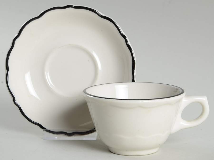 Black Platinum Flat Cup & Saucer Set by Syracuse-1