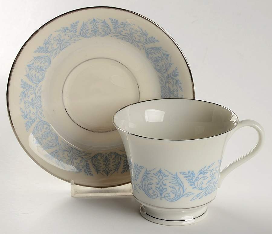 Blue Riviera Footed Cup & Saucer Set by Syracuse-1