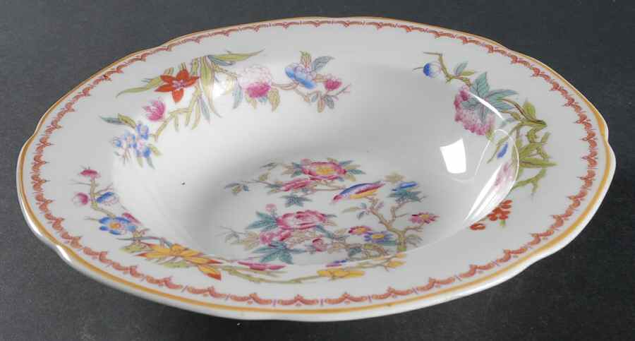 Bombay (Yellow Trim, White Body) Rim Soup Bowl by Syracuse-1