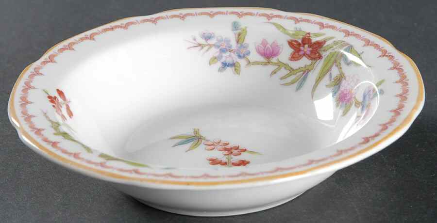 Bombay (Yellow Trim, White Body) Rim Fruit/Dessert (Sauce) Bowl by Syracuse-1